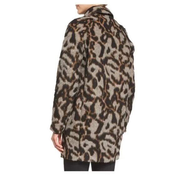 Veronica Beard Camille Animal Print Cocoon Jacket Women’s Size 6 Brown Leopard - Picture 2 of 14